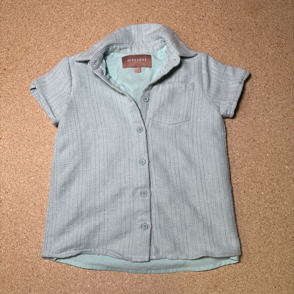 Jessakae Knit Shirt Mint Green Girls 6-7 Lined H1